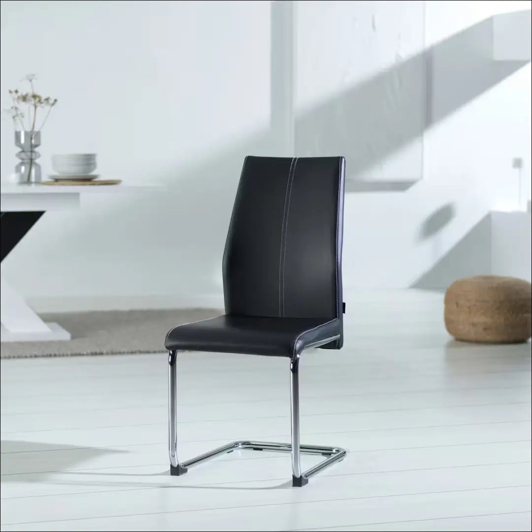 Kėdė VI1534 - €53 Save 50% 50-100, __label:Pristatymas 1-2 d.d., color-juoda, color-sidabrine, kedes-valgomojo Dirbtinė