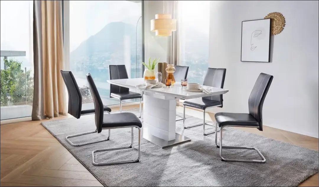 Kėdė VI1534 - €53 Save 50% 50-100, __label:Pristatymas 1-2 d.d., color-juoda, color-sidabrine, kedes-valgomojo Dirbtinė