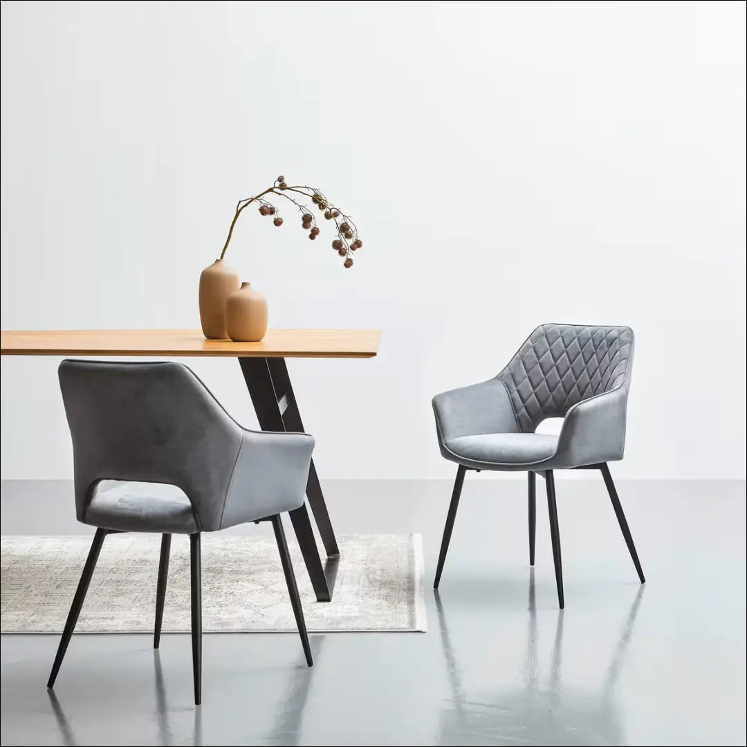 Kėdė VI1672 - €42 Save 50% 25-50, __label:Pristatymas 1-2 d.d., color-pilka, kedes-valgomojo, material-aksomas Aksomas