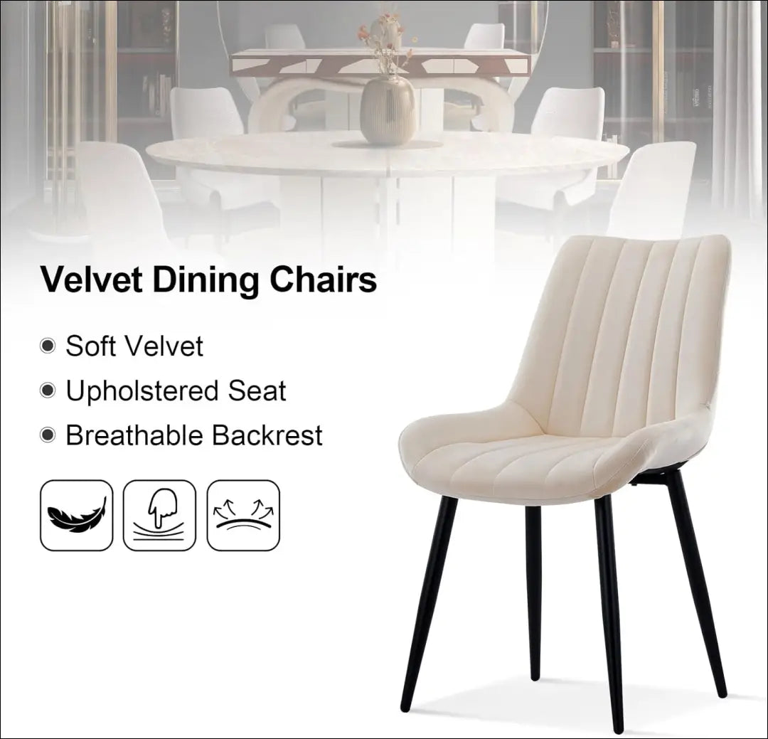 Kėdė VI876 - €52 Save 60% 50-100, __label:Pristatymas 1-2 d.d., color-kremas, kedes-valgomojo, material-aksomas €50