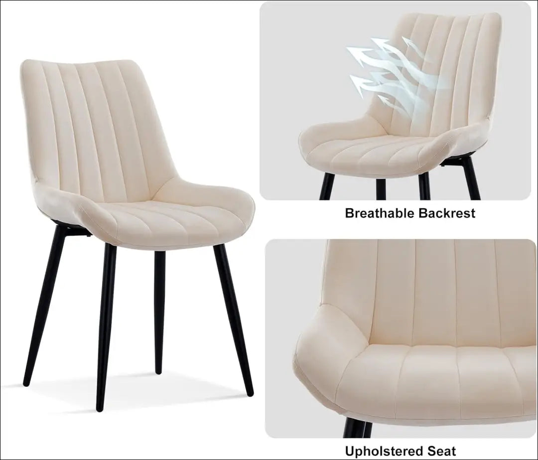 Kėdė VI876 - €52 Save 60% 50-100, __label:Pristatymas 1-2 d.d., color-kremas, kedes-valgomojo, material-aksomas €50