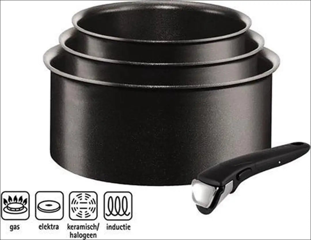 Keptuvių komplektas (3vnt) ’Tefal’ DI9422 - €63 Save 50% 50-100, __label:Pristatymas 1-2 d.d., color-juoda, interjeras,