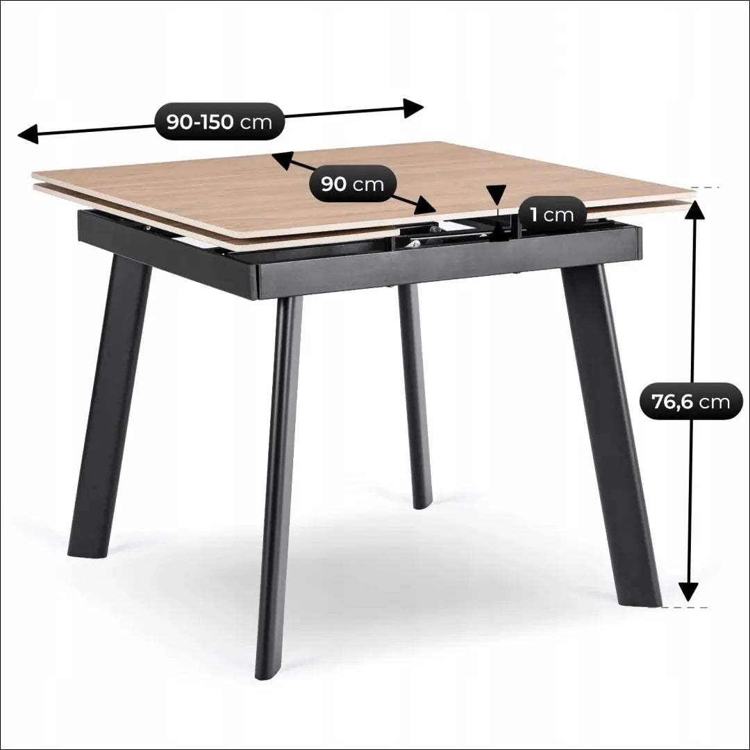 Keraminis ištraukiamas stalas 90–150 cm ąžuolas/juoda TE2459 - €319 Save 15% __label:Pristatymas 5-14 d.d., Newelite