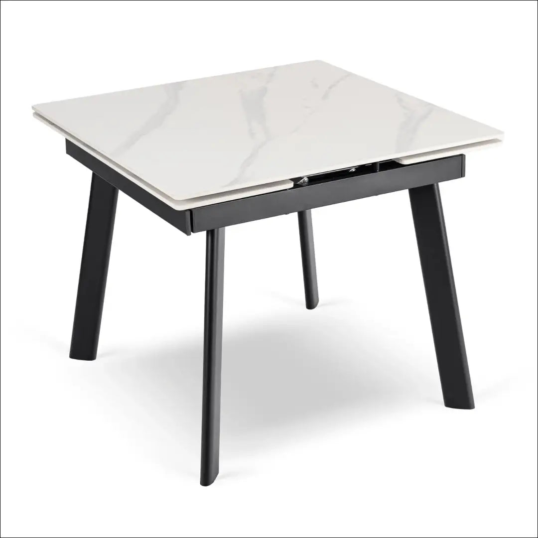 Keraminis ištraukiamas stalas 90–150 cm baltas marmuras/juoda TE2448 - €319 Save 15% __label:Pristatymas 5-14 d.d.,