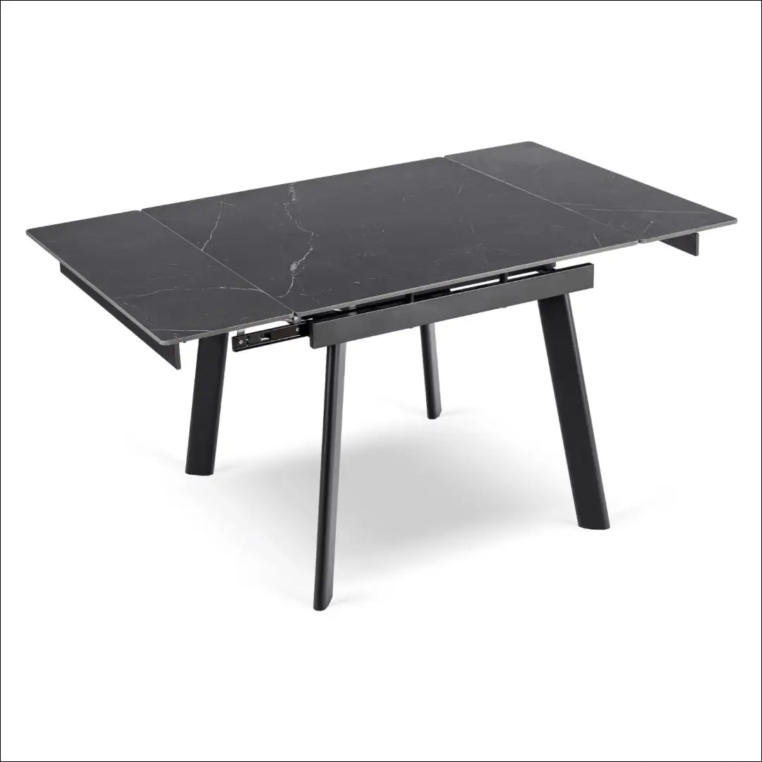 Keraminis ištraukiamas stalas 90–150 cm juodas marmuras/juoda TE2410 - €319 Save 15% __label:Pristatymas 5-14 d.d.,