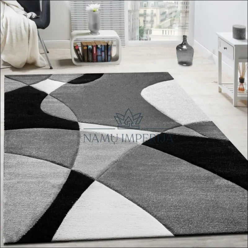 Kilimas NI3700 - €129 Save 15% 100-200, 50-100, __label:Pristatymas 5-14 d.d., ayy, color-juoda and white 120 x 170 cm