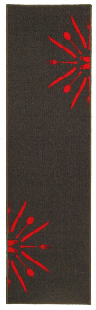 Kilimas neslystančiu pagrindu RU1607 - €60 Save 50% 50-100, __label:Pristatymas 1-2 d.d., color-pilka, color-raudona,