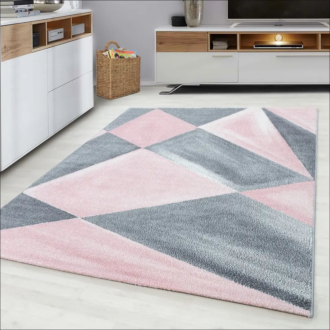 Kilimas NI2112 - €75 Save 30% 100-200, 50-100, __label:Pristatymas 5-14 d.d., ayy, color-pilka 120 x 170 cm / Rožinė