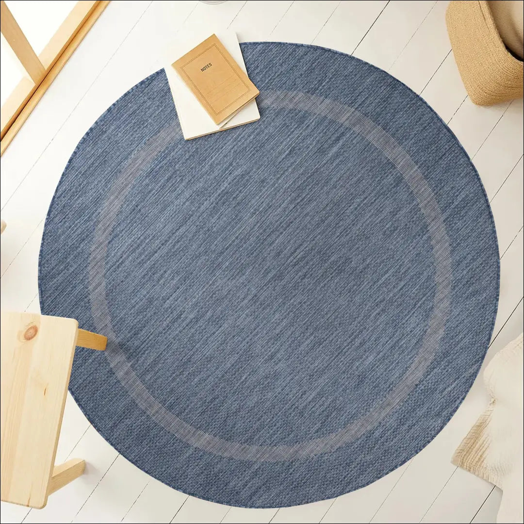 Kilimas NI2549 - €45 Save 30% 100-200, 25-50, 50-100, __label:Pristatymas 5-14 d.d., apvalus 120 cm skersmuo / Mėlyna