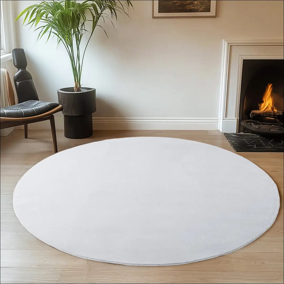 Kilimas NI2812 - €48 Save 15% 100-200, 25-50, 50-100, __label:Pristatymas 5-14 d.d., apvalus 120 cm Skersmuo / Balta