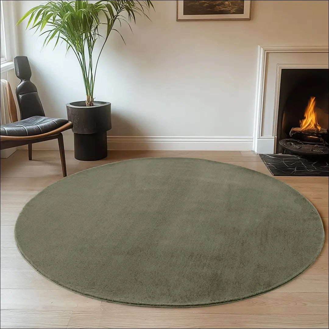 Kilimas NI2818 - €48 Save 15% 100-200, 25-50, 50-100, __label:Pristatymas 5-14 d.d., apvalus 120 cm Skersmuo / Žalia