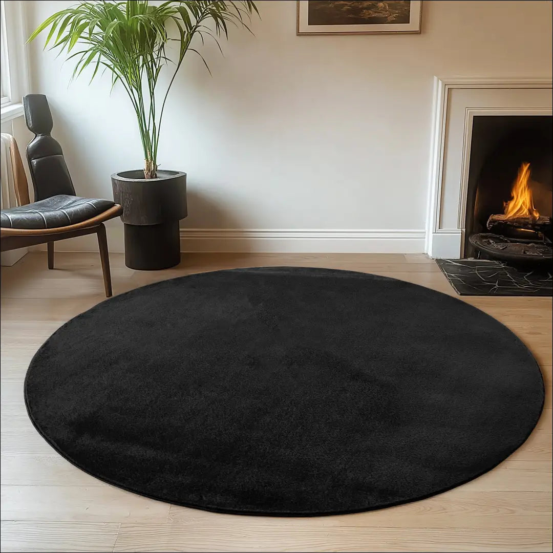 Kilimas NI2820 - €48 Save 15% 100-200, 25-50, 50-100, __label:Pristatymas 5-14 d.d., apvalus 120 cm Skersmuo / Juoda