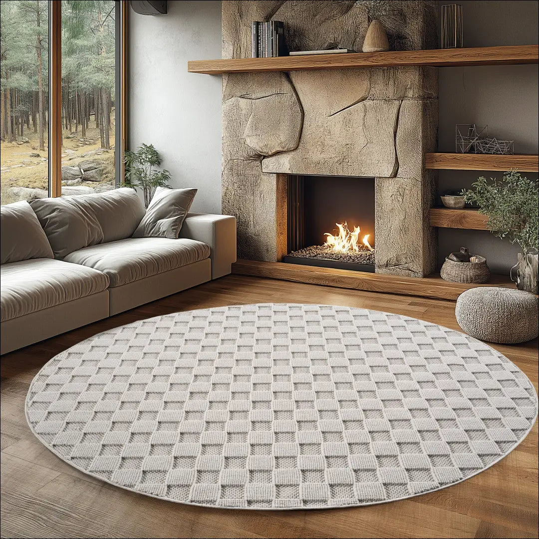 Kilimas NI2831 - €76 Save 15% 100-200, 25-50, 50-100, __label:Pristatymas 5-14 d.d., apvalus 120 cm Skersmuo / kremas