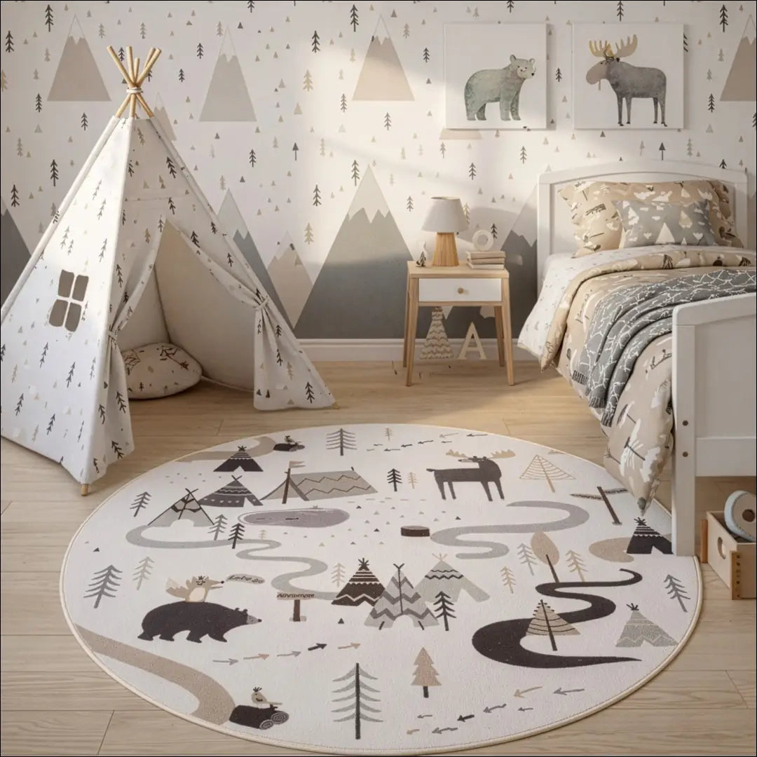 Kilimas NI2884 - €59 Save 15% 100-200, 50-100, __label:Pristatymas 5-14 d.d., apvalus, ayy 120 x cm / kremas / 100 %
