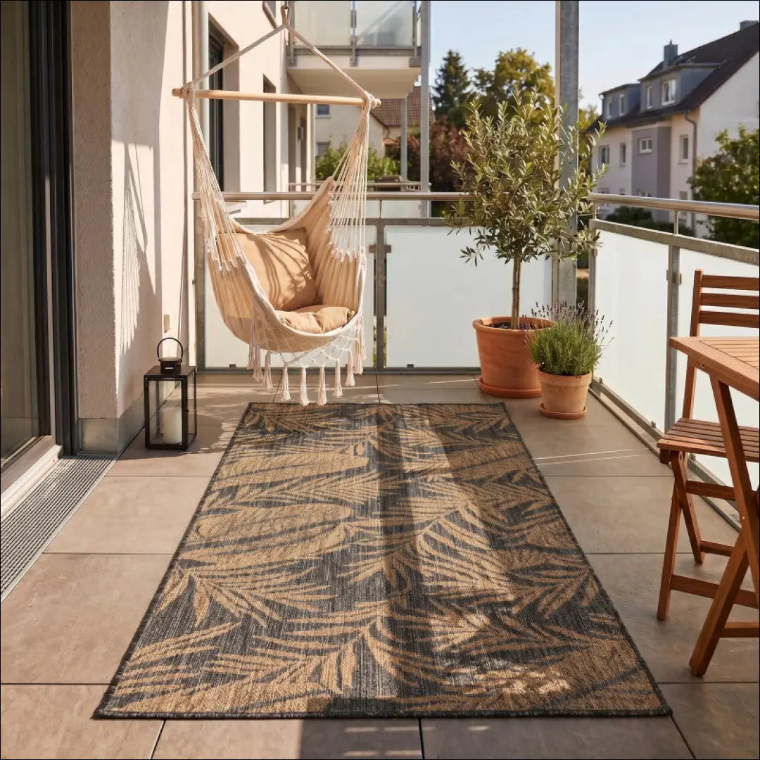 Kilimas NI2942 - €36 Save 15% 100-200, 25-50, 50-100, ayy2026new, Botanisch Juoda / Polipropilenas / 80 x cm | Namų