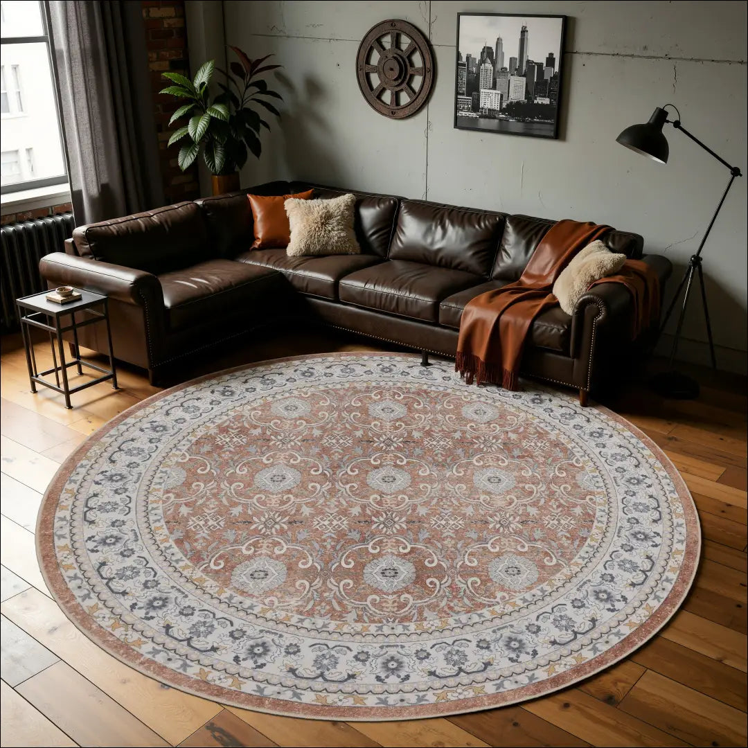 Kilimas NI2949 - €55 Save 15% 100-200, 50-100, ayy2026new, kilimai, Kurzflorteppich waschbar Terakota / Poliesteris