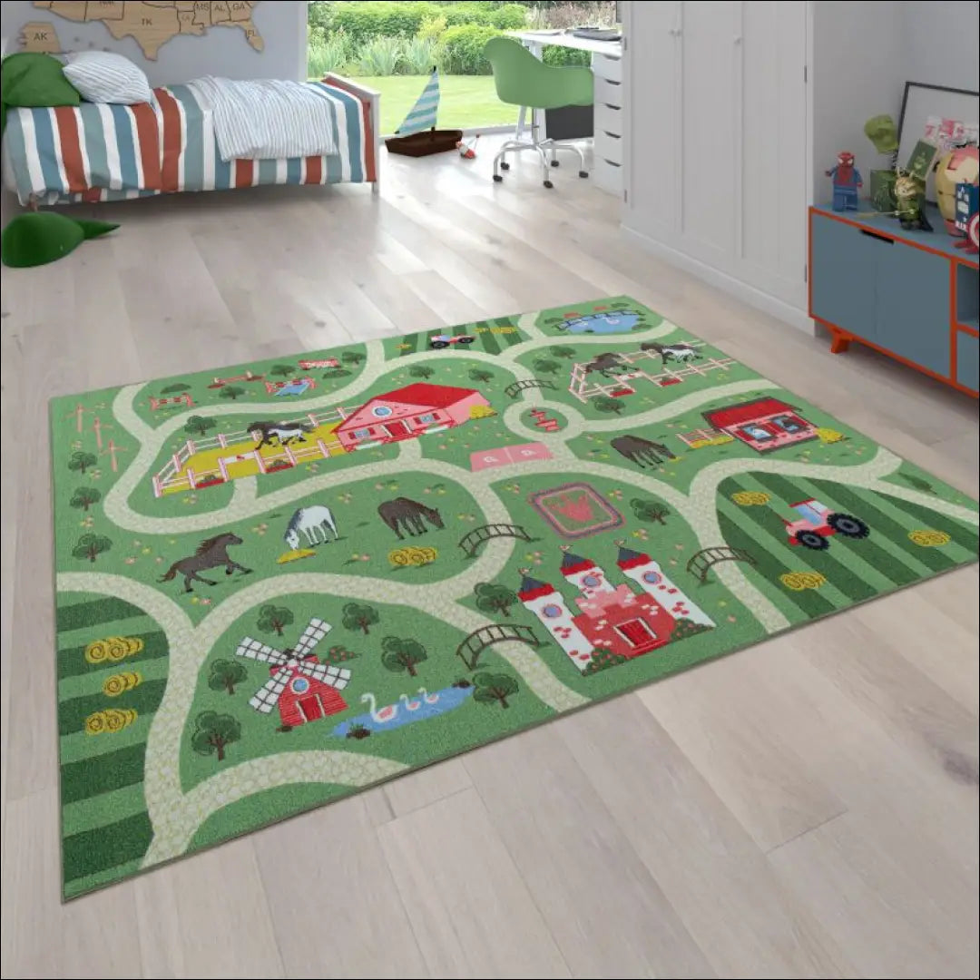 Kilimas NI3637 - €72 Save 15% 100-200, 50-100, __label:Pristatymas 5-14 d.d., apvalus, ayy 80 x 150 cm / Žalia