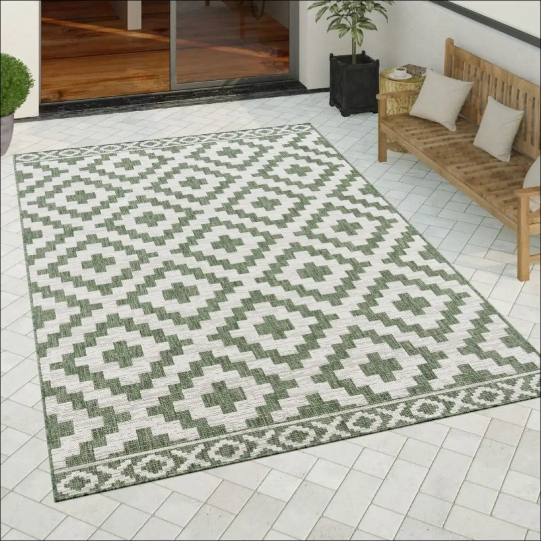 Kilimas NI4100 - €72 Save 15% 100-200, 50-100, __label:Pristatymas 5-14 d.d., color-Grün, kilimai 120x160 cm / Žalia