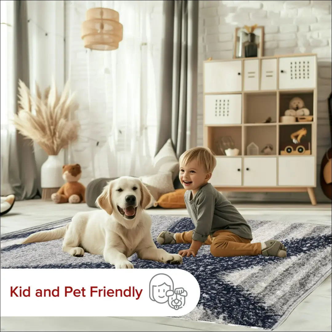 Kilimas RU1085 - €94 Save 50% 50-100, __label:Pristatymas 1-2 d.d., color-melyna, color-pilka, kilimai 150 cm x 240