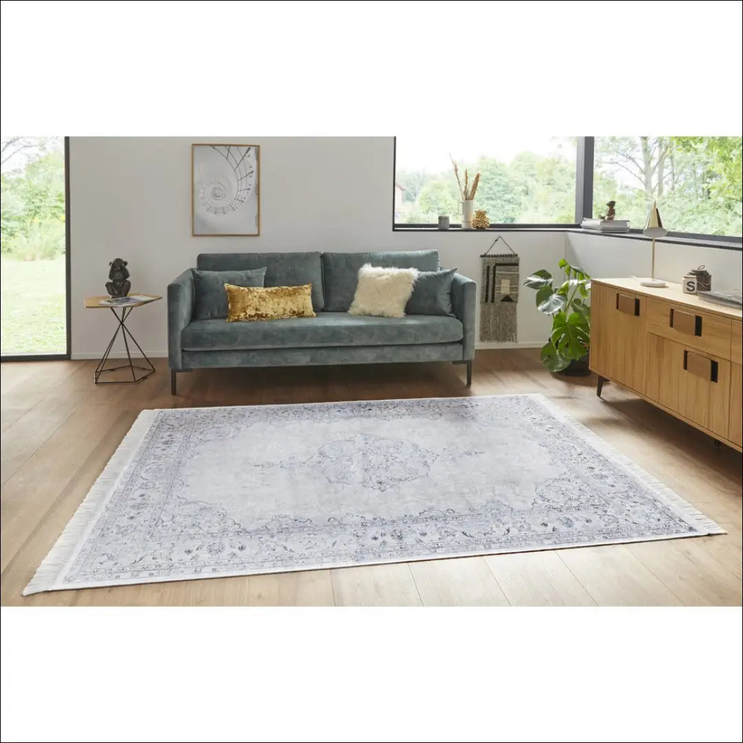 Kilimas RU1087 - €85 Save 50% 50-100, __label:Pristatymas 1-2 d.d., color-kremas, color-melyna, kilimai 160 cm x 230