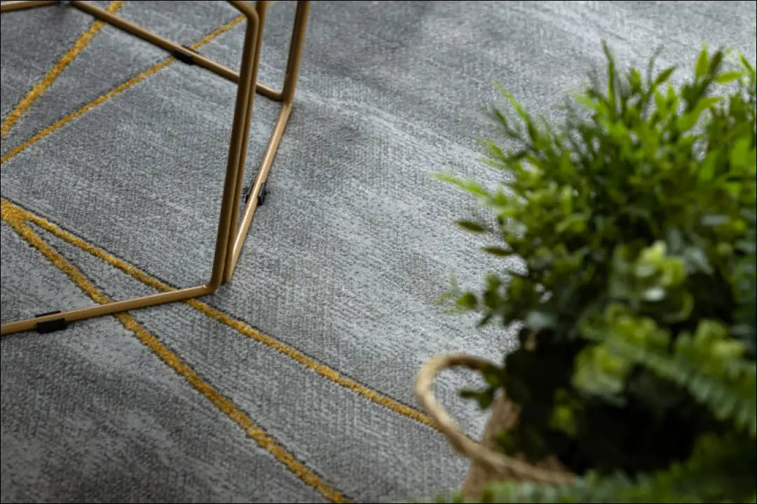 Kilimas RU1153 - €79 Save 50% 50-100, __label:Pristatymas 1-2 d.d., apvalus, color-auksine, color-pilka 160 cm skersmuo