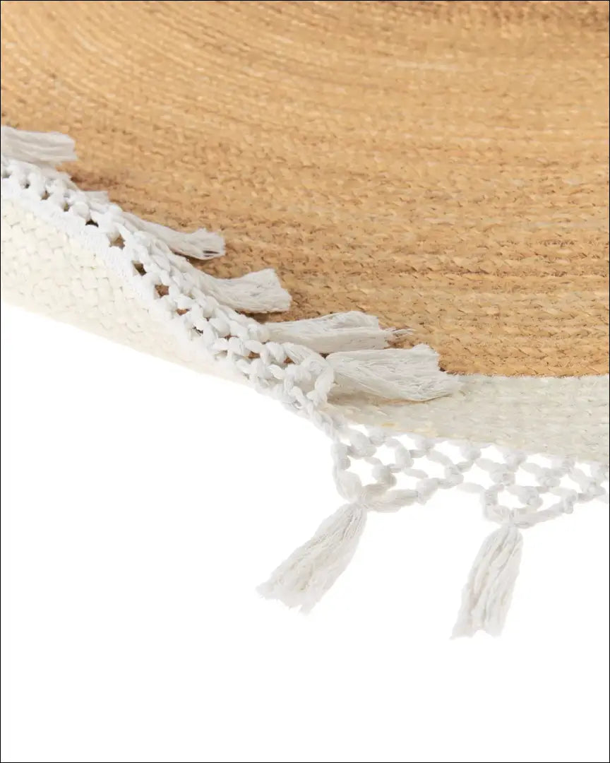 Kilimas RU1401 - €70 Save 50% 50-100, __label:Pristatymas 1-2 d.d., apvalus, color-balta, color-smelio 140 cm skersmuo