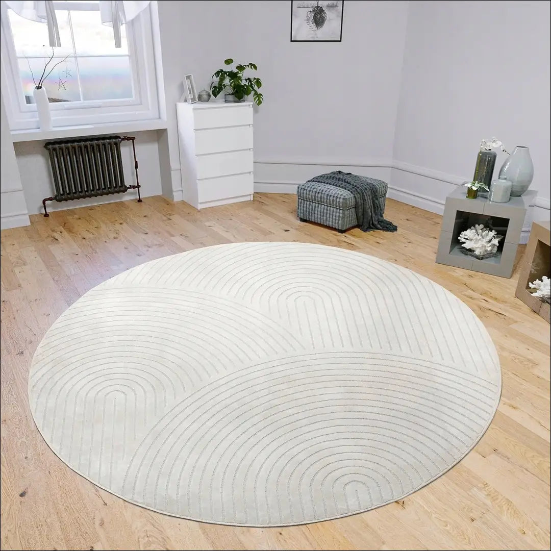 Kilimas RU1431 - €114 Save 50% 100-200, __label:Pristatymas 1-2 d.d., apvalus, color-kremas, Dydis-160-cm-skersmuo 160