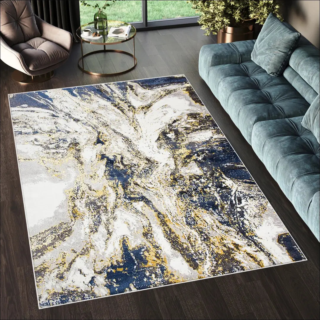 Kilimas RU1491 - €174 Save 50% 100-200, __label:Pristatymas 1-2 d.d., color-auksine, color-balta, color-melyna 180 cm x