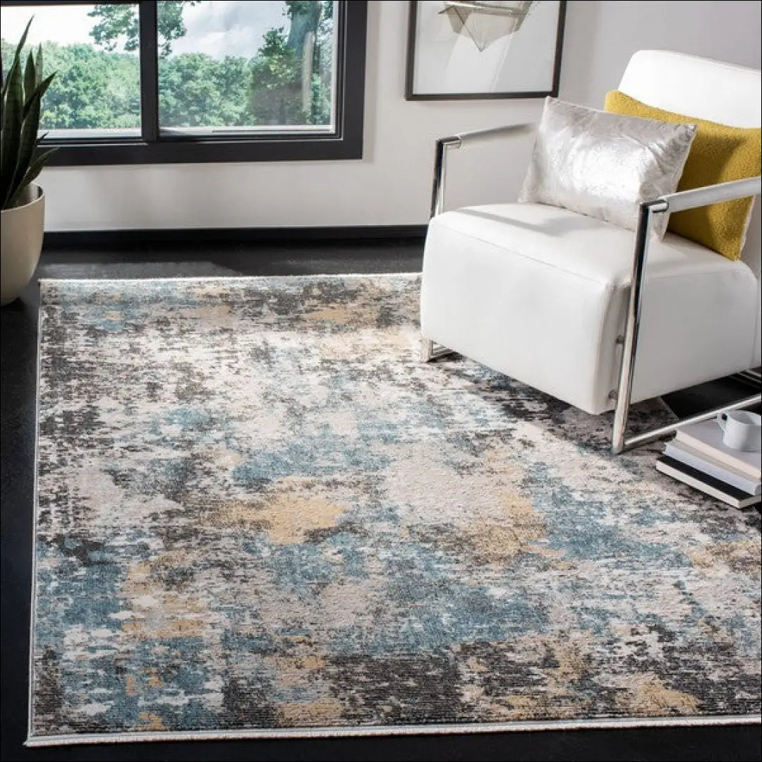 Kilimas RU1521 - €40 Save 50% 25-50, __label:Pristatymas 1-2 d.d., color-melyna, color-pilka, kilimai 90 cm x 150