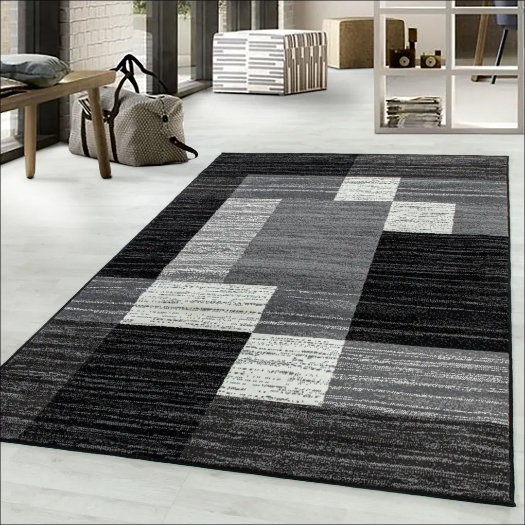 Kilimas RU2099 - €35 Save 30% 25-50, __label:Pristatymas 1-2 d.d., color-juoda, color-pilka, Dydis-80-x-150-cm 80 x 150