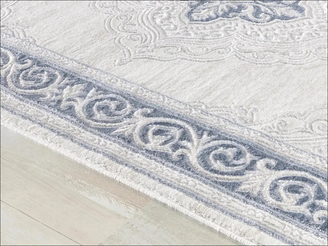 Kilimas RU233 - €67 Save 55% 50-100, __label:Pristatymas 1-2 d.d., color-kremas, color-melyna, color-sidabrine Kilimai