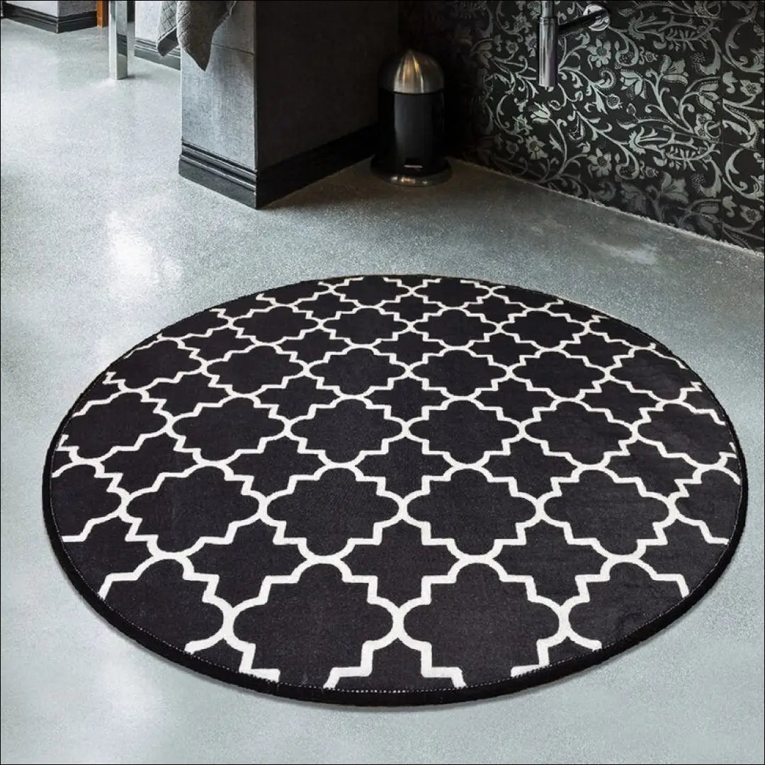 Kilimas RU547 - €62 Save 55% 50-100, __label:Pristatymas 1-2 d.d., apvalus, color-balta, color-juoda Kilimai | Namų