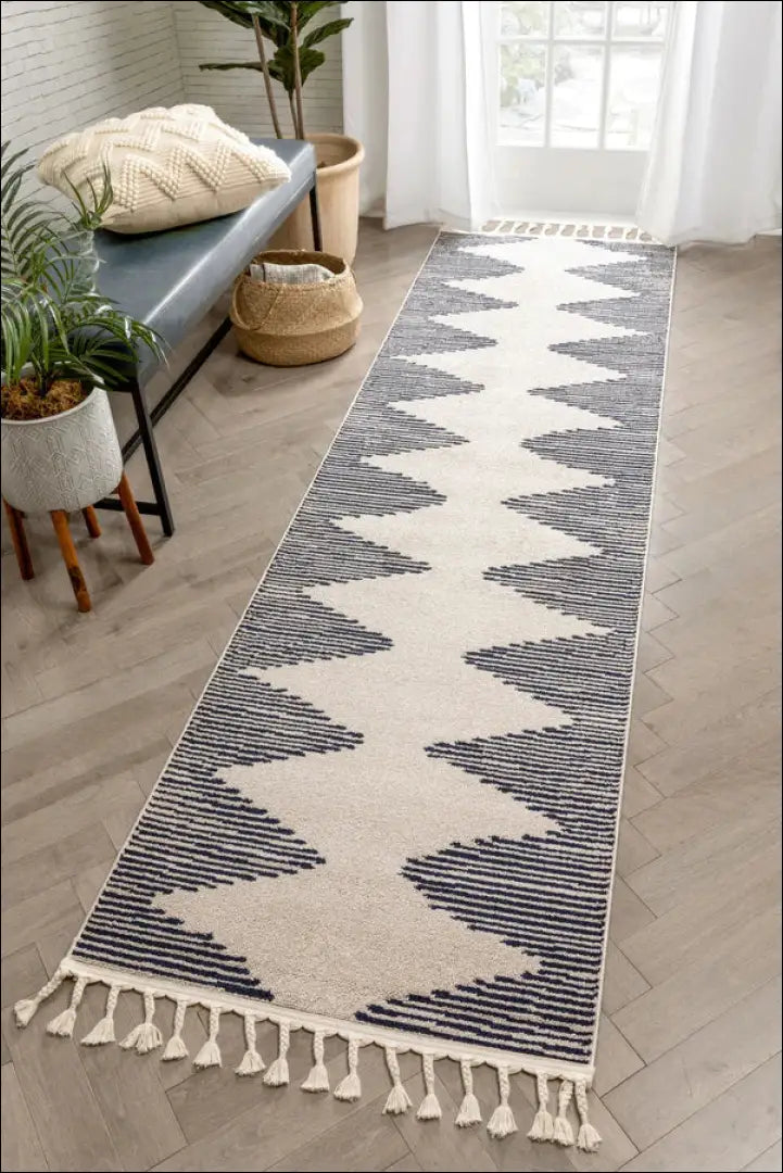 Kiliminis takelis RU838 - €52 Save 60% 50-100, __label:Pristatymas 1-2 d.d., color-juoda, color-kremas, kilimai 70 cm x