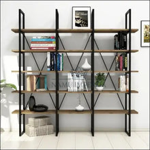 Įkelti vaizdą į galerijos rodinį, Knygų lentyna SI1125 - €216 Save 55% biuro-baldai, biuro-lentynos, color-juoda, color-ruda, lentynos Biuro baldai
