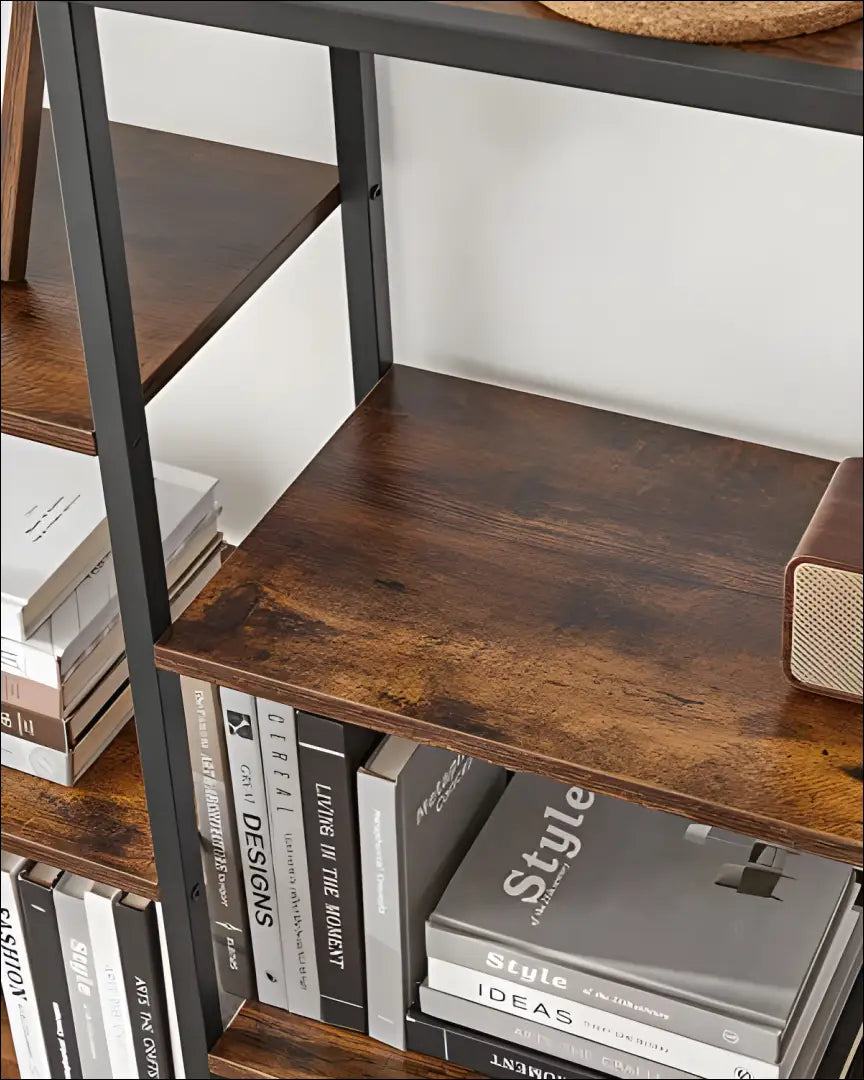 Knygų lentyna SM205 - €156 Save 40% 100-200, __label:Pristatymas 5-14 d.d., notouch30, song, spalva-ruda 100×30×170cm