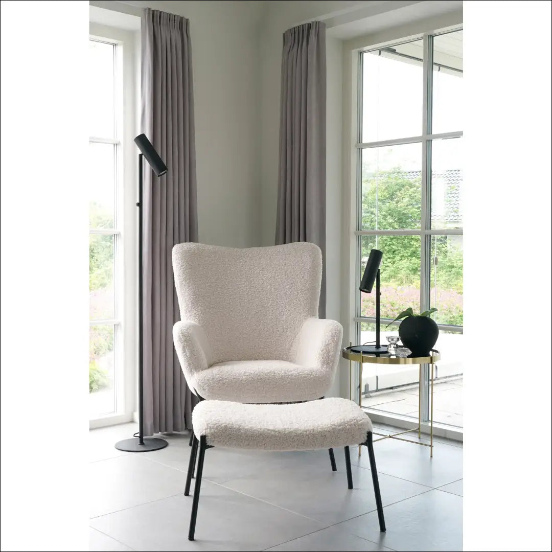 Kojų atrama dirbtinė avikailis balta juodos kojelės RD281 - €75 Save 15% 50-100, __label:Pristatymas 5-14 d.d., Balta,