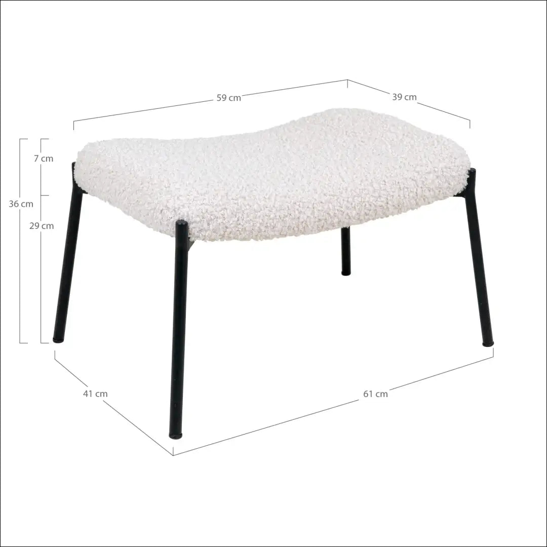 Kojų atrama dirbtinė avikailis balta juodos kojelės RD281 - €75 Save 15% 50-100, __label:Pristatymas 5-14 d.d., Balta,