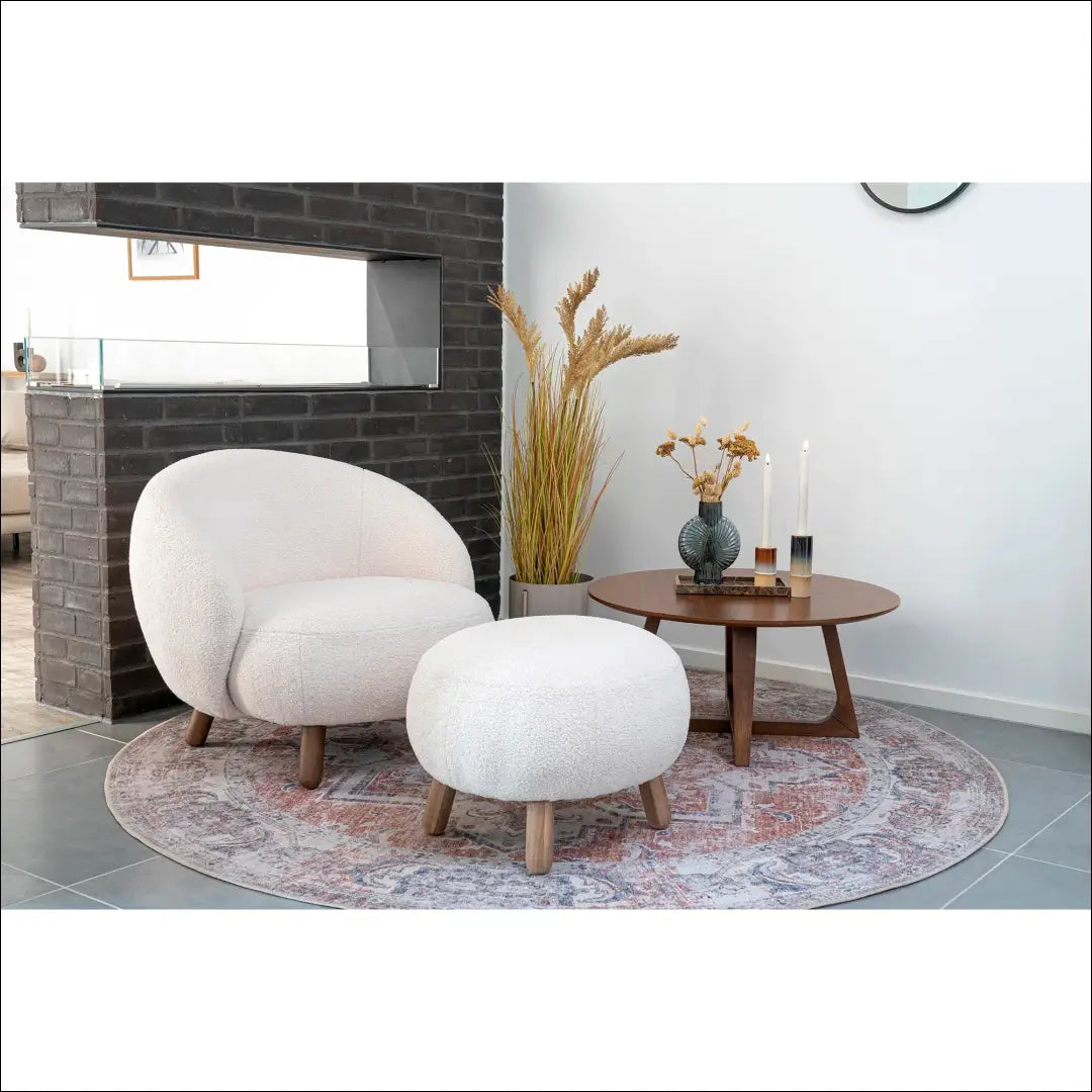 Kojų atrama dirbtinė avikailis balta su riešutmedžio imitacijos kojelėmis RD286 - €155 Save 15% 100-200,