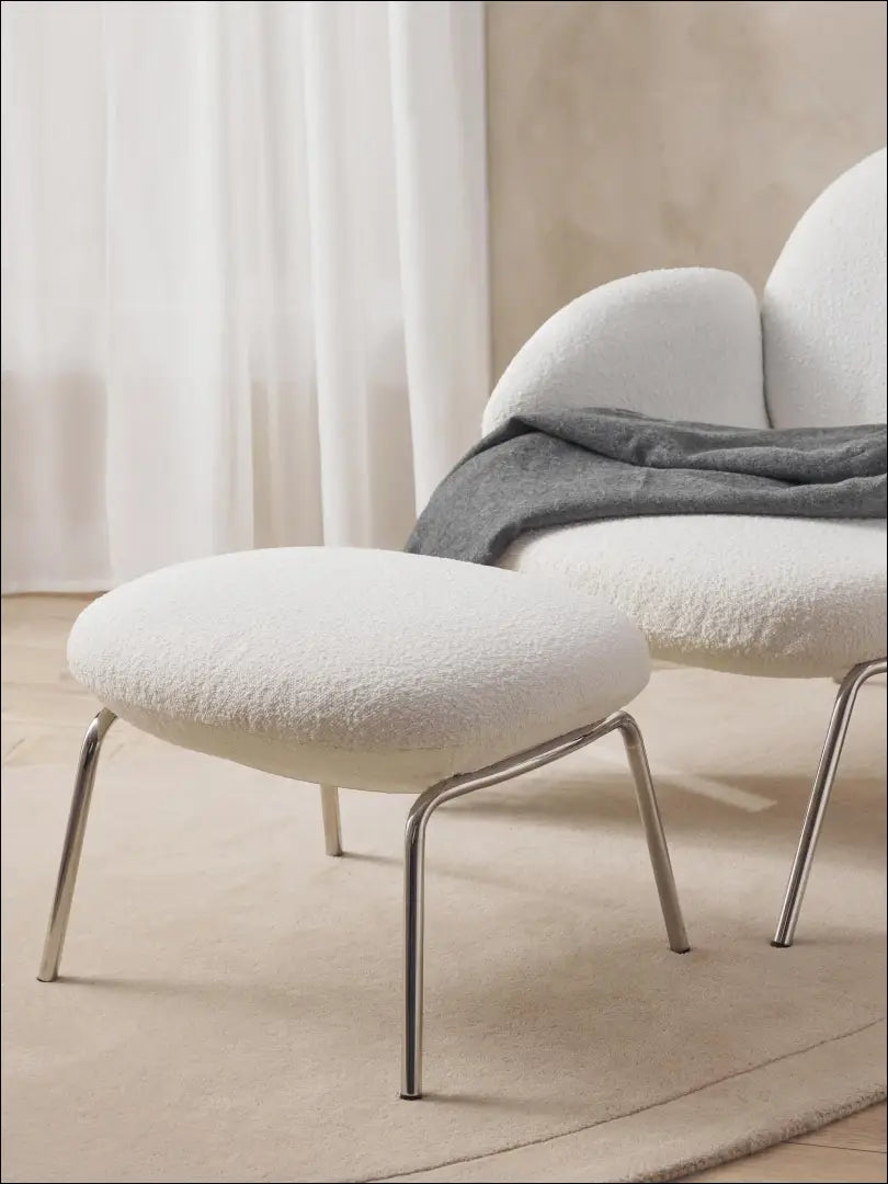 Kojų kėdutė MI760 - €108 Save 55% 100-200, __label:Pristatymas 1-2 d.d., boucle, color-balta, color-sidabrine €100