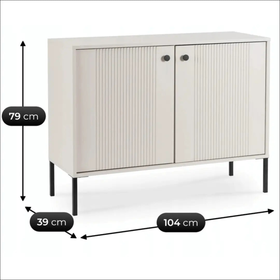 Komoda 2 durų su rievėtu fasadu kašmyro spalvos 104 cm TE677 - €173 Save 15% 100-200, __label:Pristatymas 5-14 d.d.,