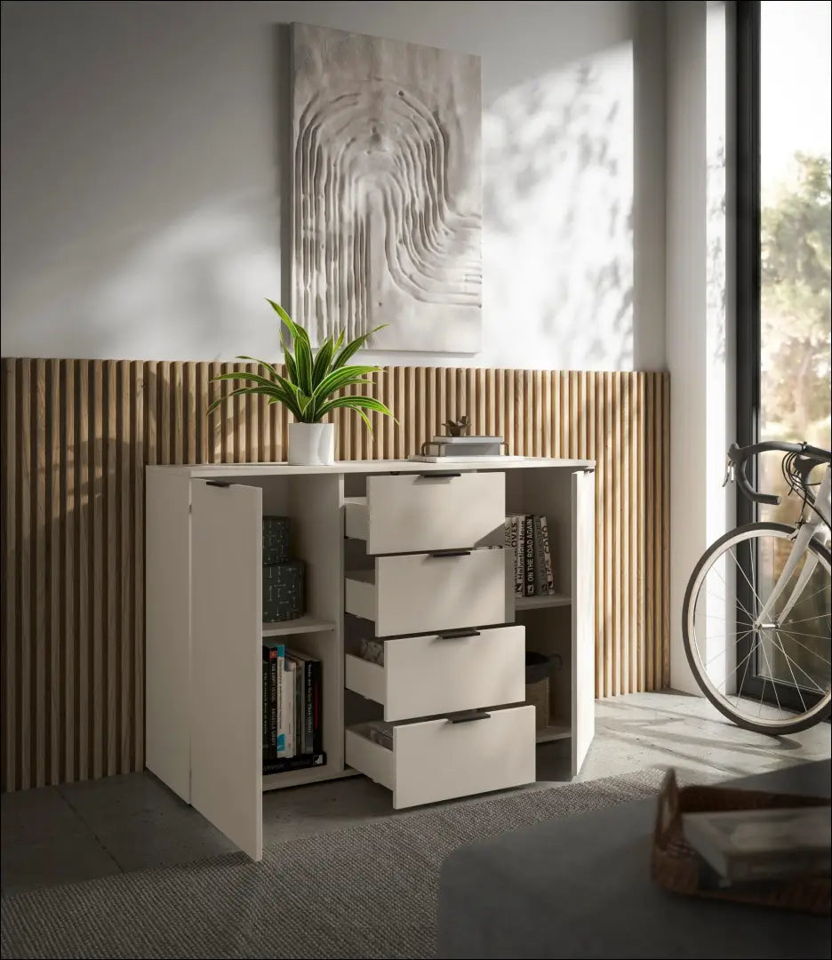 Komoda 4 stalčiai ir 2 durys kašmyras GA002 - €255 Save 20% __label:Pristatymas 5-14 d.d., uzsakomi komodos Virš €200