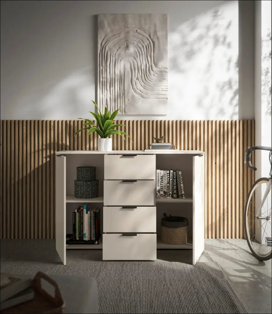 Komoda 4 stalčiai ir 2 durys kašmyras GA002 - €255 Save 20% __label:Pristatymas 5-14 d.d., over-200, uzsakomi komodos