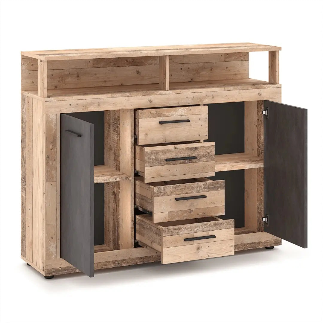 Komoda ąžuolo spalvos / grafito 119,5 cm TE1189 - €145 Save 15% 100-200, __label:Pristatymas 5-14 d.d., elite, Komody,