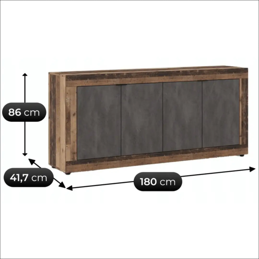 Komoda ąžuolo spalvos / grafito 180 cm TE1197 - €201 Save 15% __label:Pristatymas 5-14 d.d., elite, Komody, over-200,