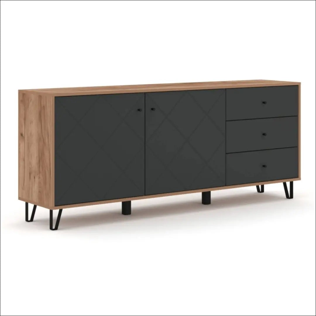 Komoda ąžuolo spalvos / grafito 183 cm TE382 - €300 Save 15% __label:Pristatymas 5-14 d.d., elite, Meble skrzyniowe,