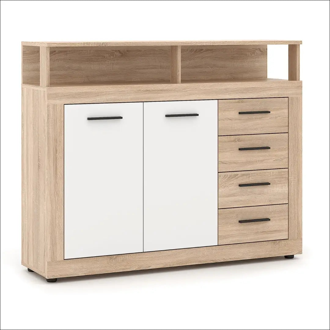 Komoda baltos spalvos / ąžuolo 119,5 cm TE1193 - €145 Save 15% 100-200, __label:Pristatymas 5-14 d.d., elite, Komody,