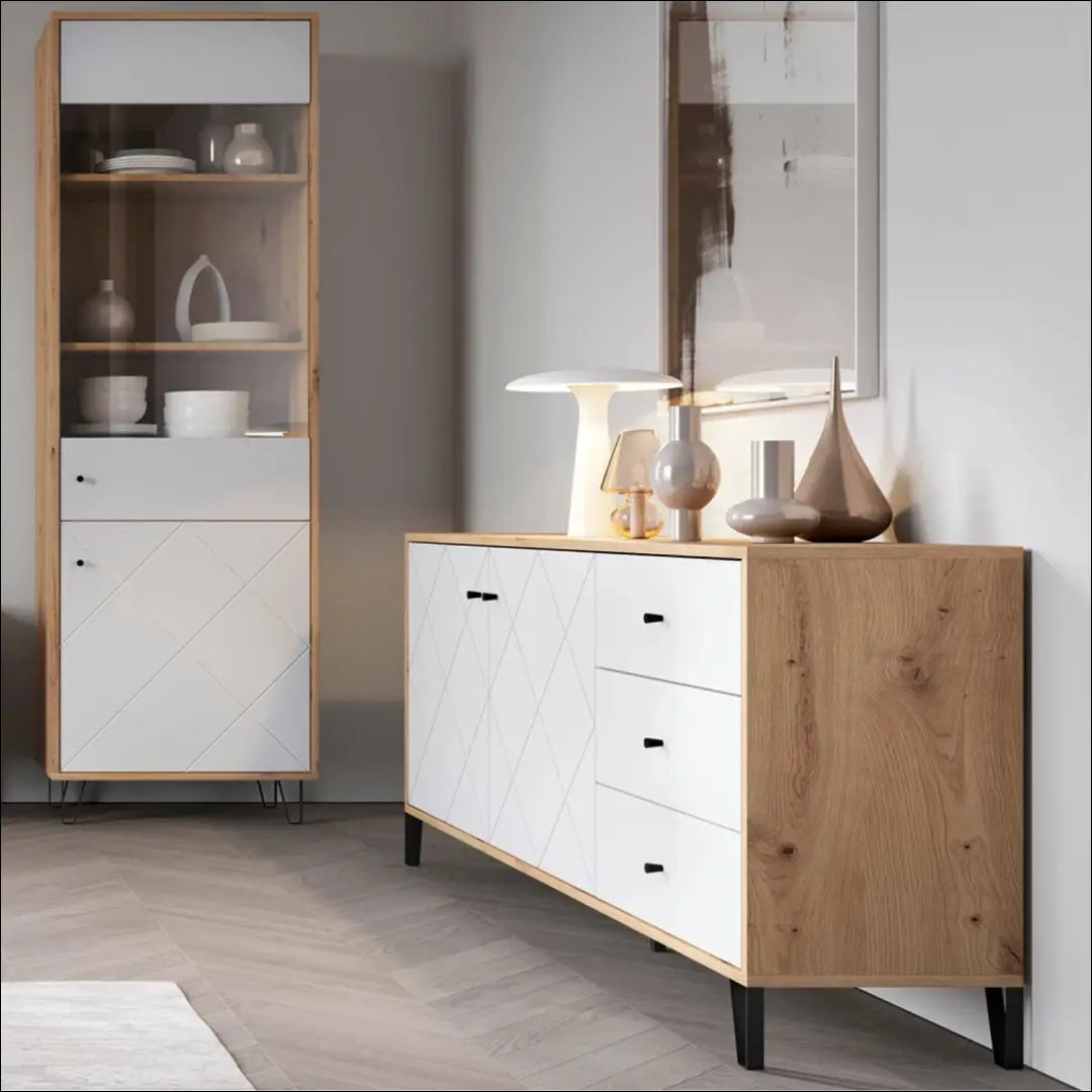 Komoda SI2215 - €324 Save 10% __label:Pristatymas 1-2 d.d., color-balta, color-ruda, komodos, material-mdf Virš €200