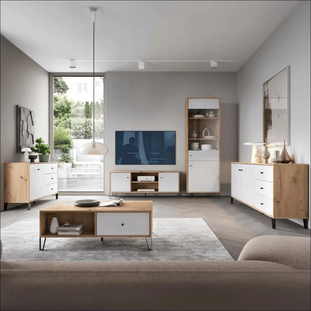 Komoda SI2215 - €324 Save 10% __label:Pristatymas 1-2 d.d., color-balta, color-ruda, komodos, material-mdf Virš €200