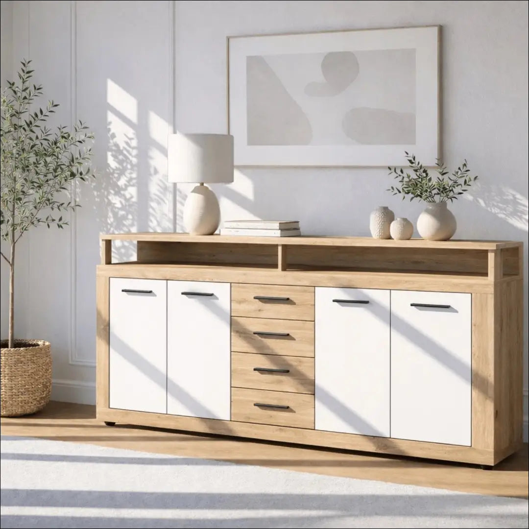 Komoda baltos spalvos / ąžuolo 190 cm TE1195 - €243 Save 15% __label:Pristatymas 5-14 d.d., elite, Komody, over-200,