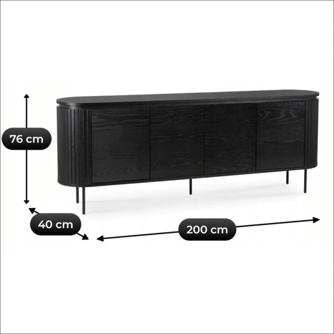 Komoda juodos spalvos 200 cm TE672 - €552 Save 15% __label:Pristatymas 5-14 d.d., elite, over-200, uzsakomi, uzsakomi